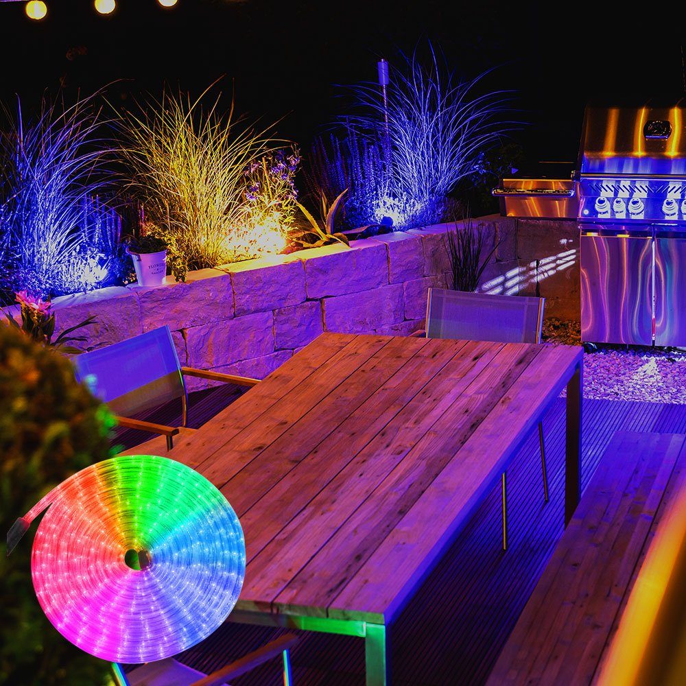 etc-shop Dekolicht, LED Lichterschlauch Beleuchtung Außen Garten Terrasse Weg Transparent