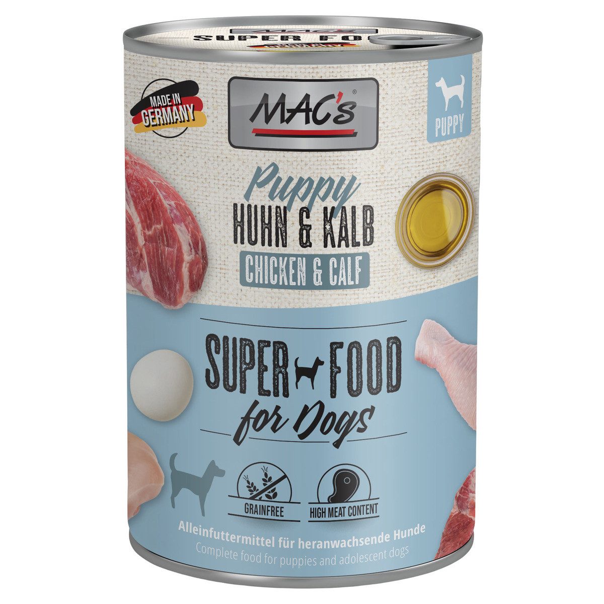 MAC'S Puppy 400 g - 6 Stück, Nassfutter für: Hund