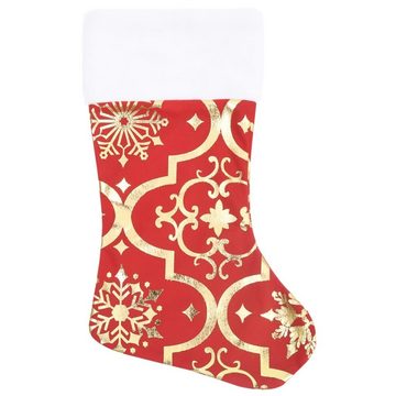 vidaXL Christbaumschmuck Luxus-Weihnachtsbaumdecke mit Socke Rot 90 cm Stoff