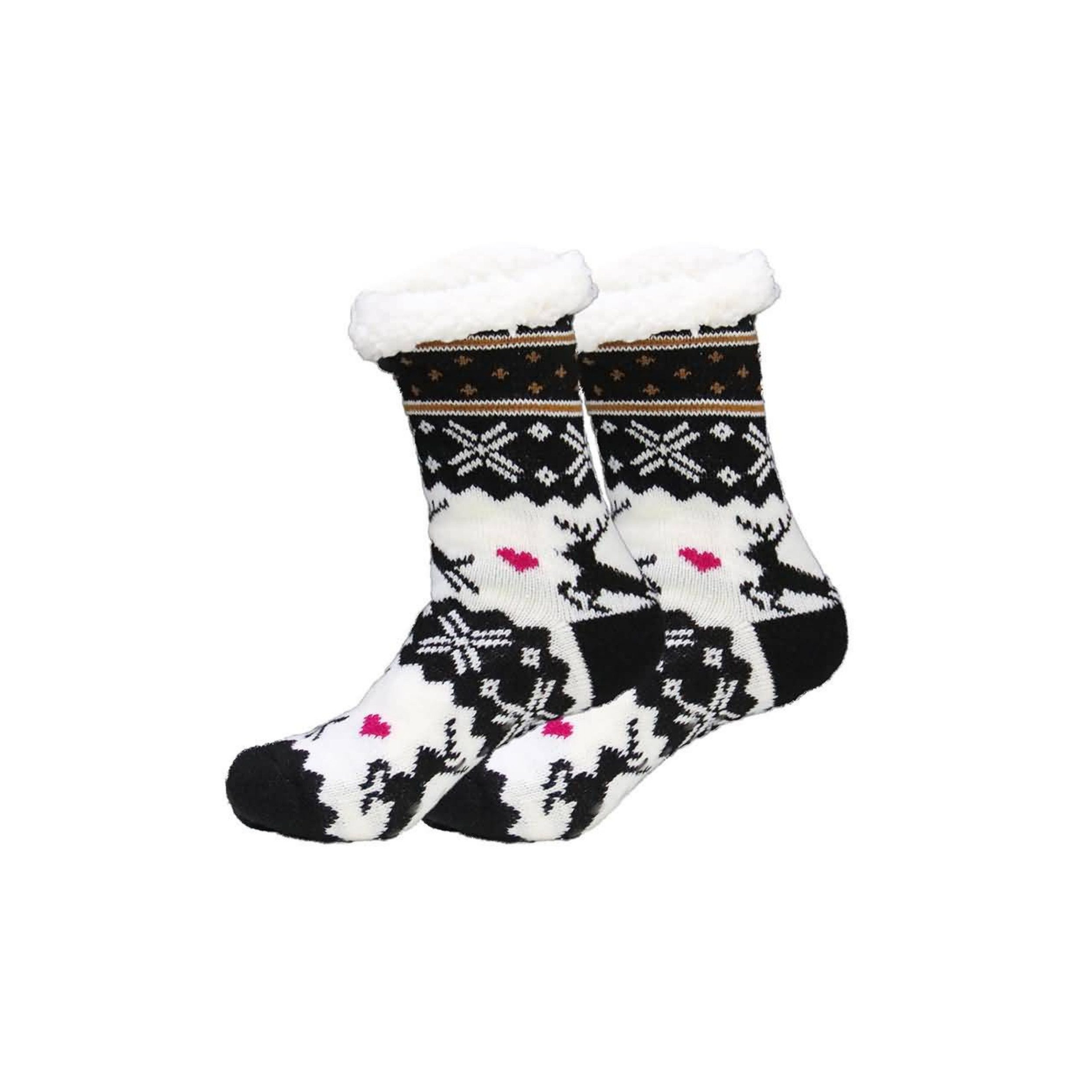 M-Diamant Мягкие носочки Kuschelige Зимние носки mit Rentiermotiv Flauschig warm und rutschfest (1 Paar) Rutschfeste ABS-Noppen Weiches Innenfutter Warm gefüttert