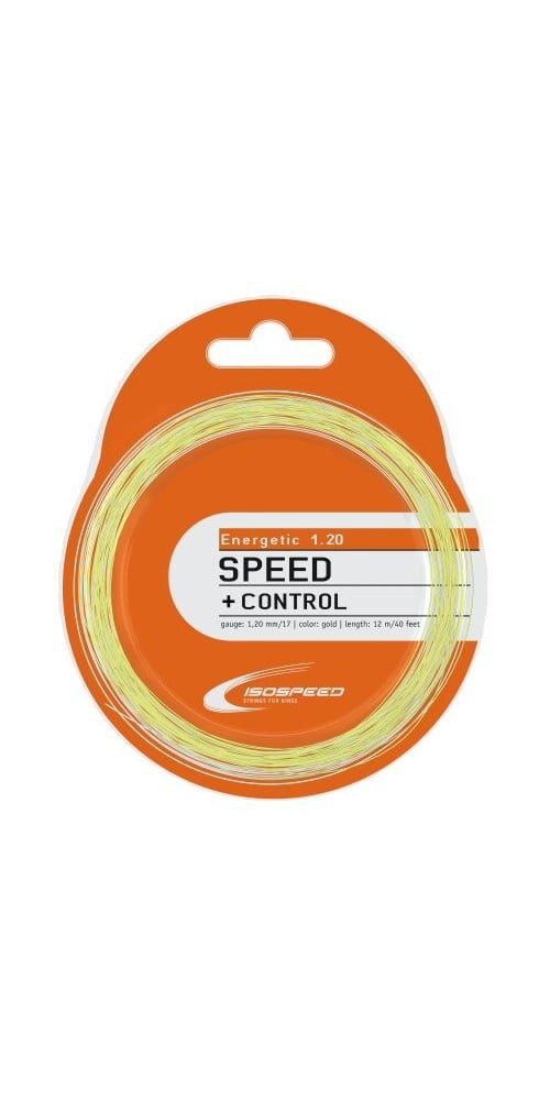 Isospeed Tennissaite Energetic (Power+Kontrolle) gelbgold 12m Set, Saitendicke: 1.30