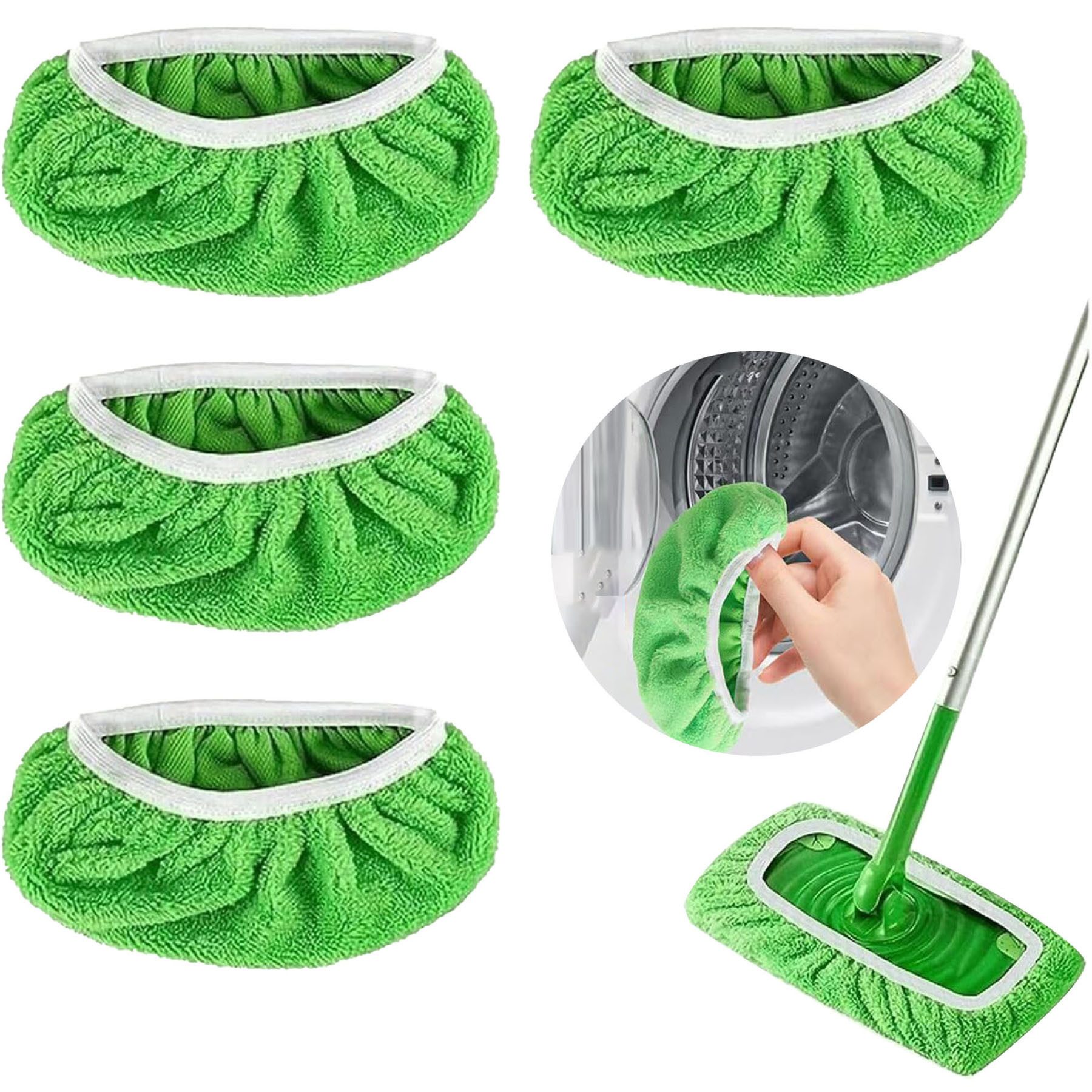 Mutig 4 Stück Wischmopp Bezug Ersatz,Waschbare für Swiffer Sweeper Mop Moppaufsatz (4 Stück, Für Haushalt Wohnung Hotel Auto Bodenreinigung,25.4x11.5CM, Waschbare,Vorteilspaket,Wiederverwendbare,Vielseitige Anwendung)