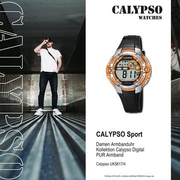 CALYPSO WATCHES Digitaluhr Calypso Unisex Uhr K5617/4 Kunststoffband, Damen, Herren Armbanduhr rund, PURarmband schwarz, Sport
