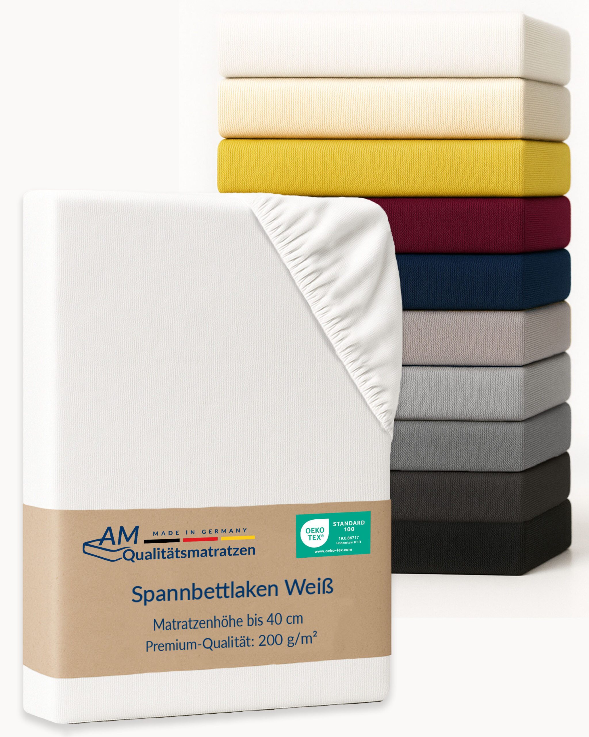 AM Qualitätsmatratzen Spannbettlaken Baumwolle in weiß, günstig online kaufen