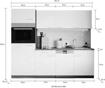 RESPEKTA Küche Oliver, Breite 205 cm, wechselseitig aufbaubar