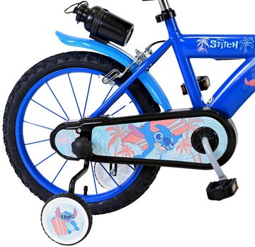 Volare Kinderfahrrad Disney Stitch 16 Zoll, Blau, 1 Gang, (1-tlg), Luftbereifung, Höhenverstellbarer Sattel und Lenker, Stützräder