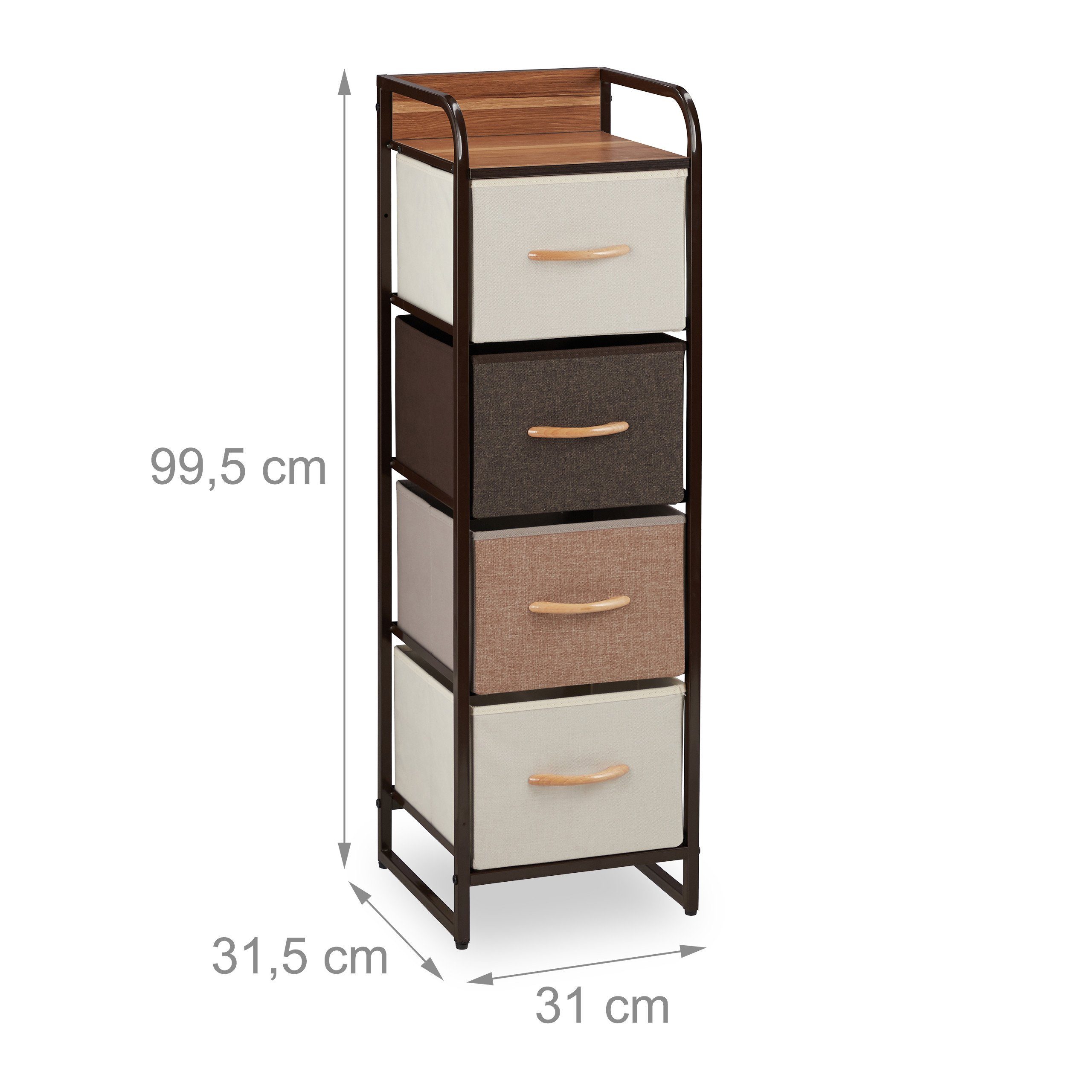 relaxdays Beistellschrank Schubladenschrank vers. Designs (1-St) F – Bild 4 von 5