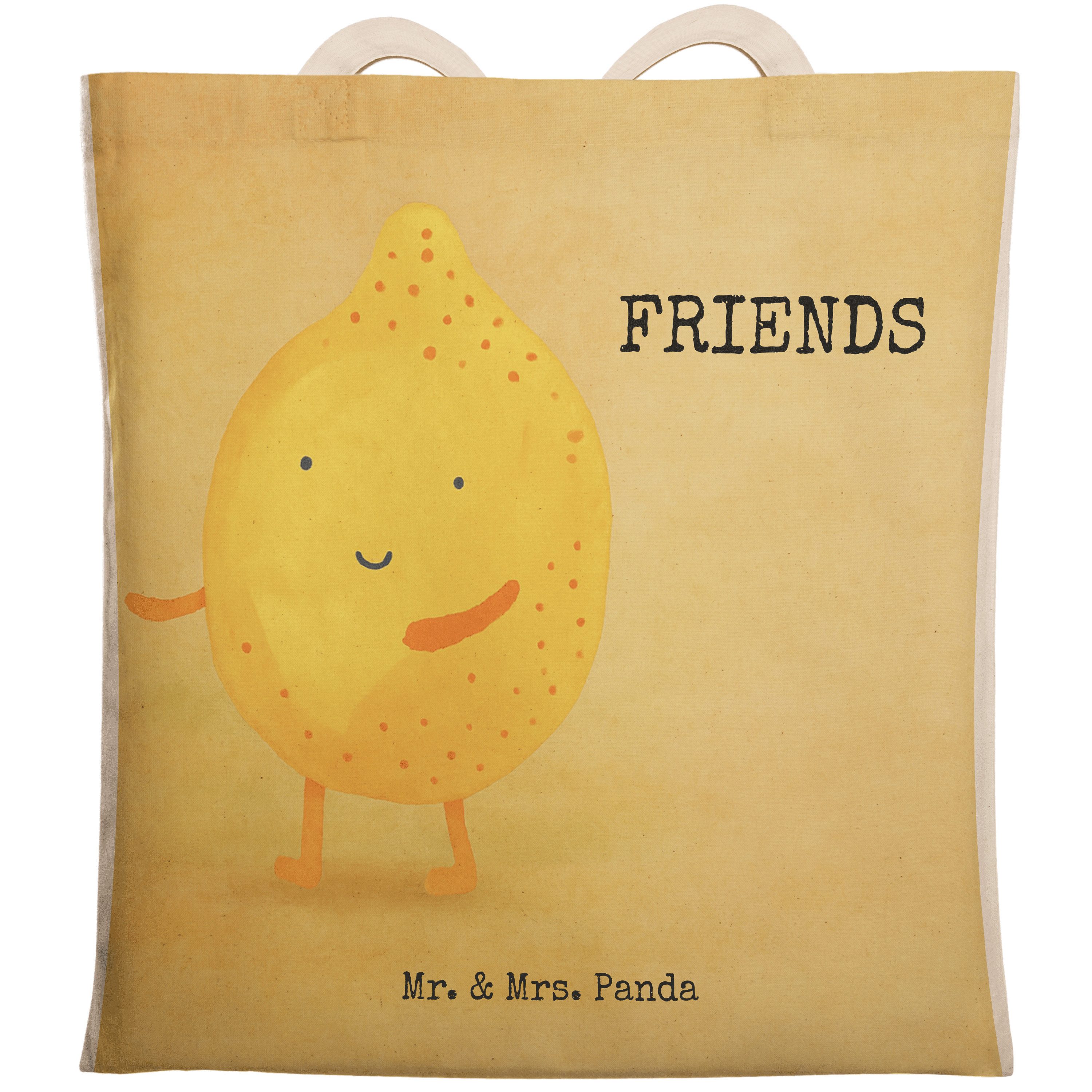 Tragetasche Beste Freunde Zitrone Design, Einkaufstasche, Weiß, Beuteltasche, Tra