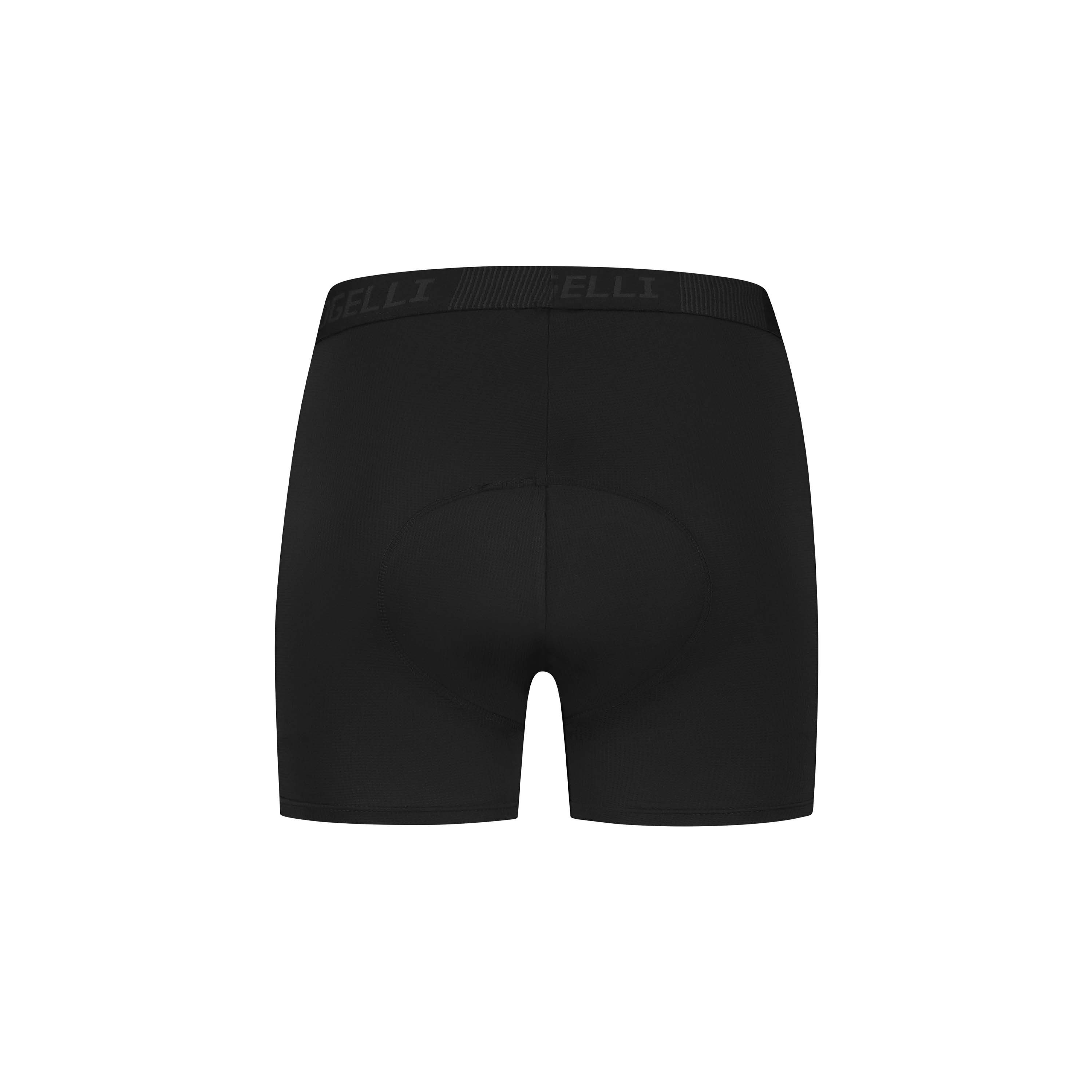 Rogelli Funktionsboxer Radunterhose mit Sitzpolster für Damen - Fahrradunterwäsche - Schwarz