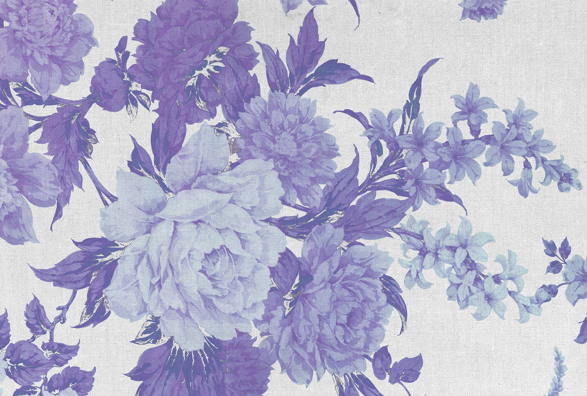 hellblau/weiß/dunkelblau Schräge, (4 Fototapete glatt, floral, Flowers Decke St), 47 Vlies, Paper Architects Wand, 1, Atelier