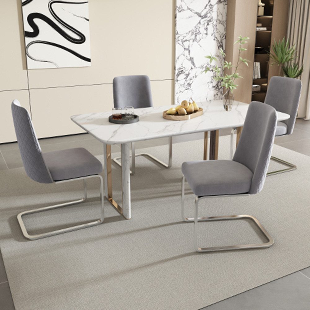 XDeer Esszimmerstuhl 4er-Set Esszimmerstuhl,Wohnzimmer, Schlafzimmer, Lounge-Sessel, Diamant-Rücken-Design