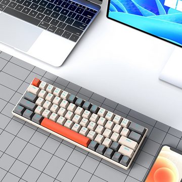 Diida Mechanische Tastatur,USB-Tastatur,63 Tasten,RGB-Hintergrundbeleuchtung Gaming-Tastatur (Trennung von Tastatur und Kabel)