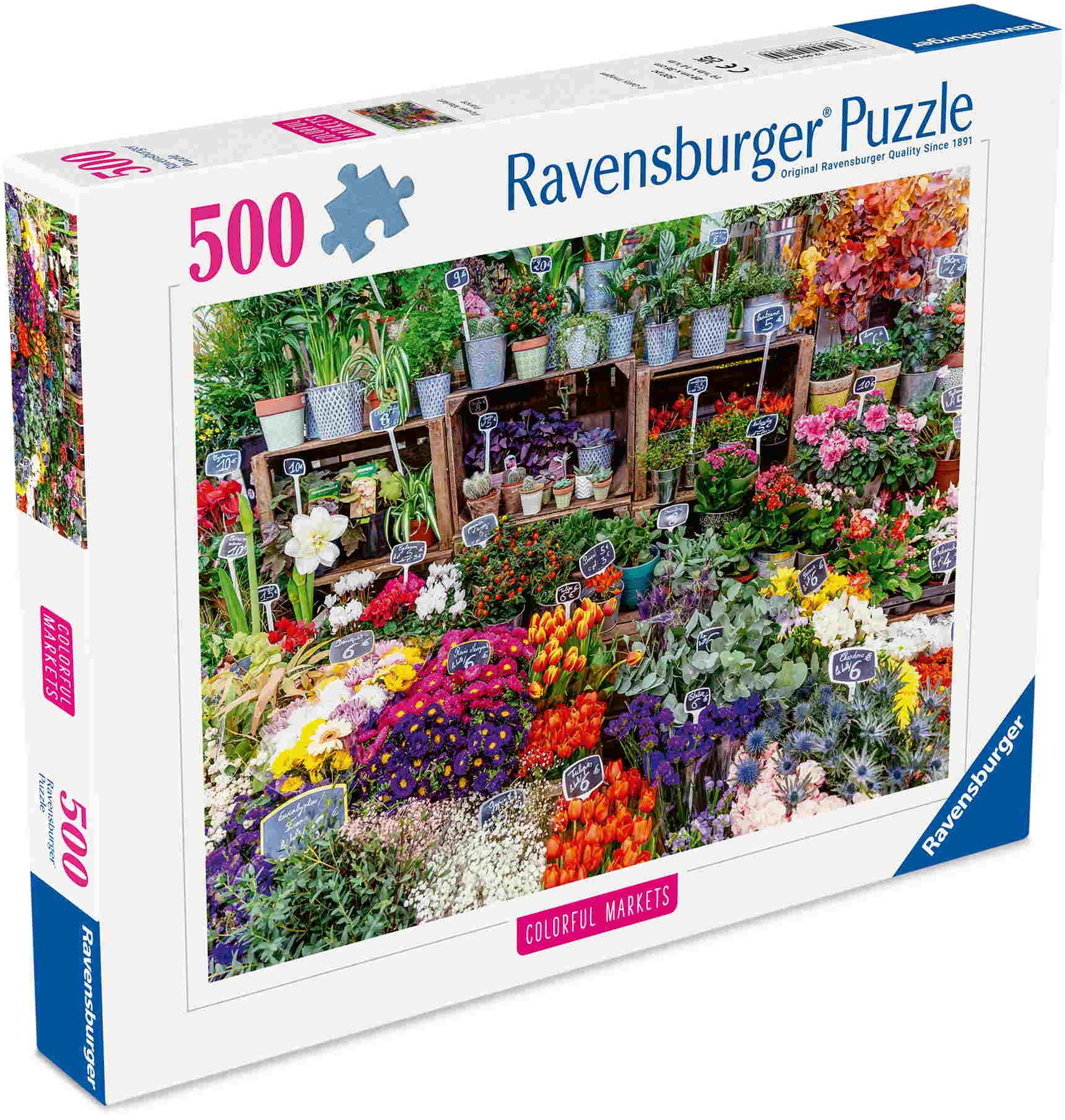 Ravensburger Puzzle 500 Teile Puzzle Blumenmarkt, Frankreich 12001815, Puzzleteile