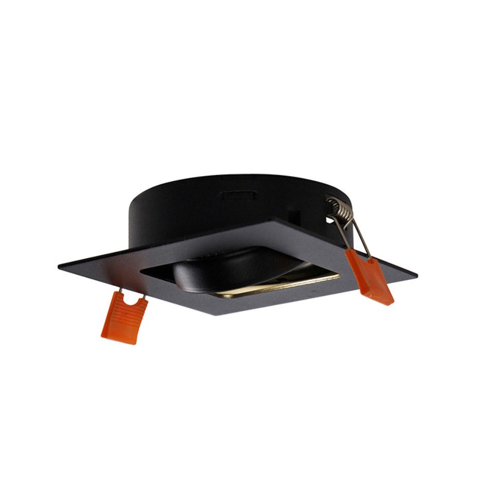 Qazqa LED Einbaustrahler Artemis, Dimmbar, LED wechselbar, Extra-Warmweiß, QAZQA Downlight, gu10, Schwarz, Stahl, Modern