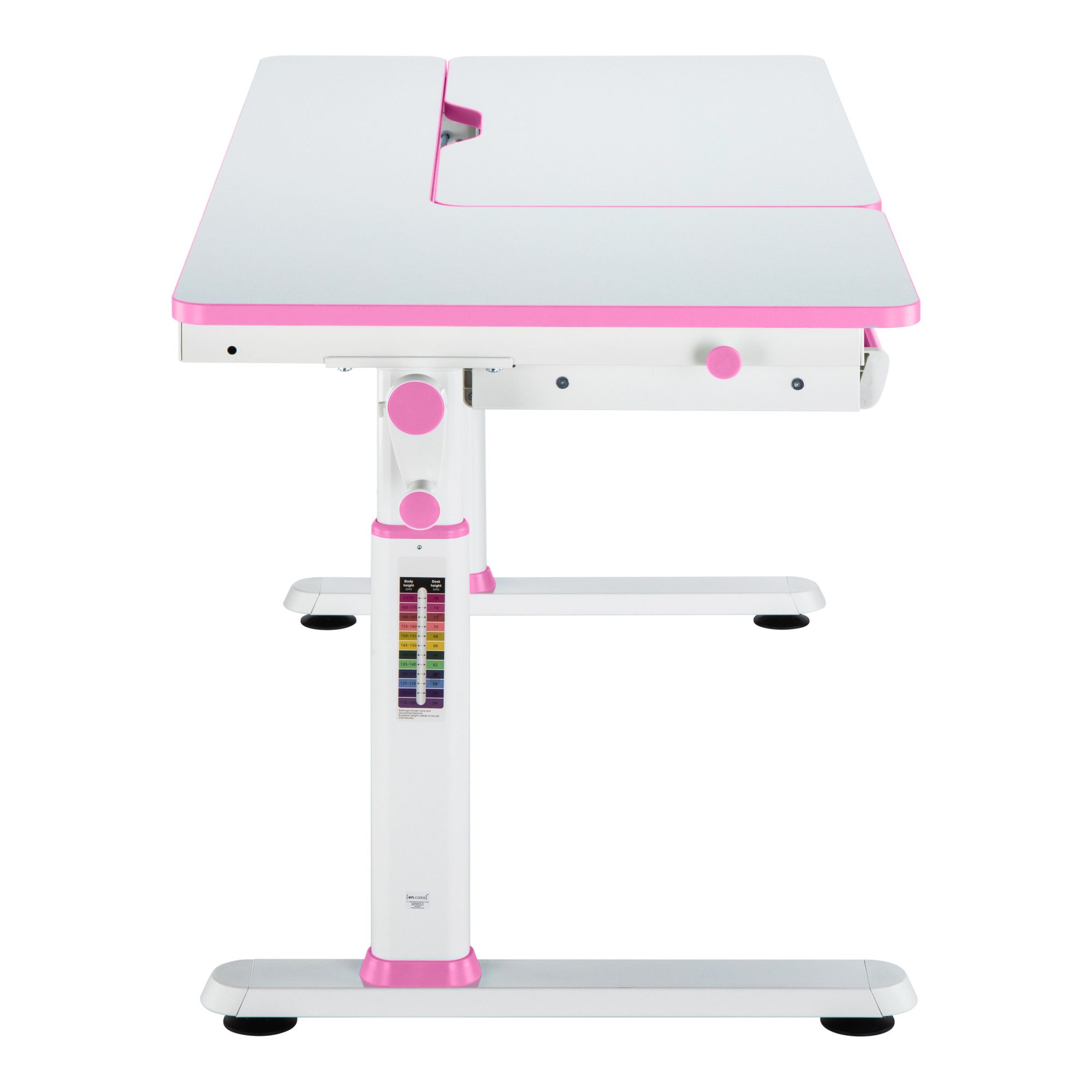 en.casa Kinderschreibtisch, Schülerschreibtisch »Sauda« 120x60 cm Pink