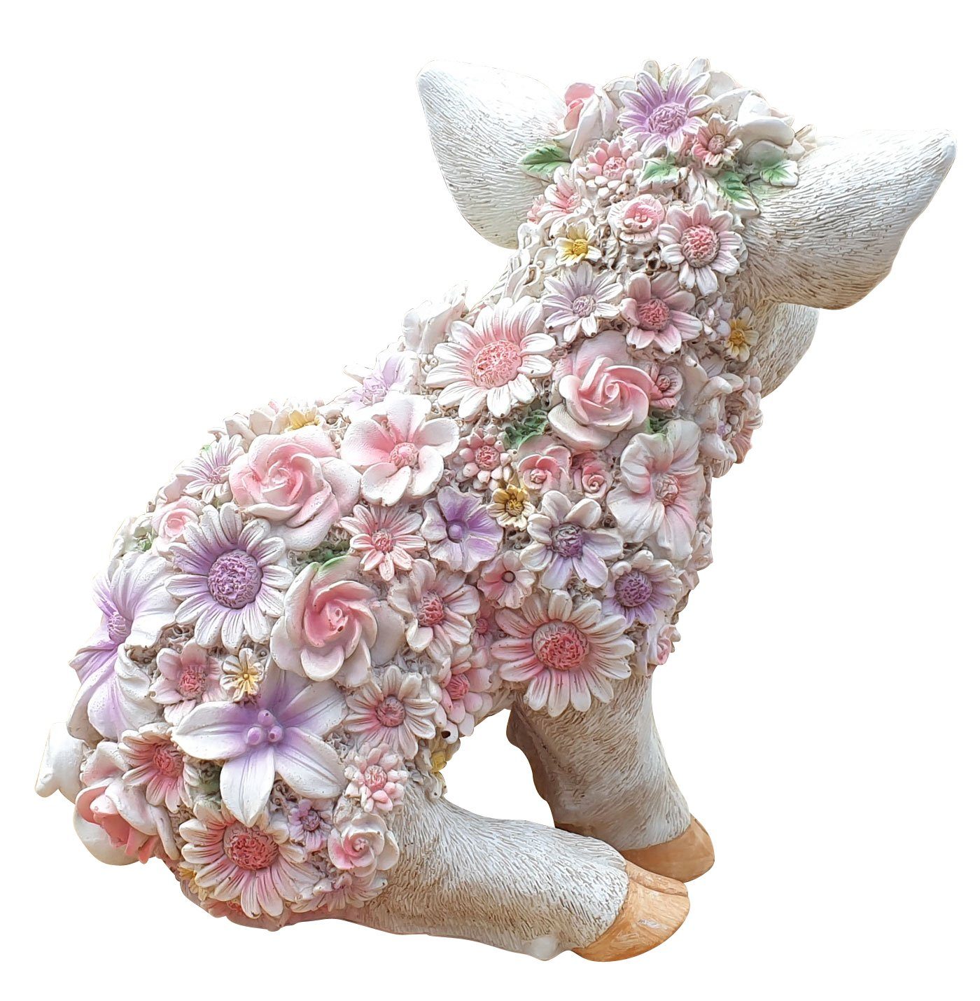 (1 Blumen, Schweinchen wetterbeständig, lustige Plus Gartenfigur sitzend mit Gartendeko, Fachhandel St), Dekofigur