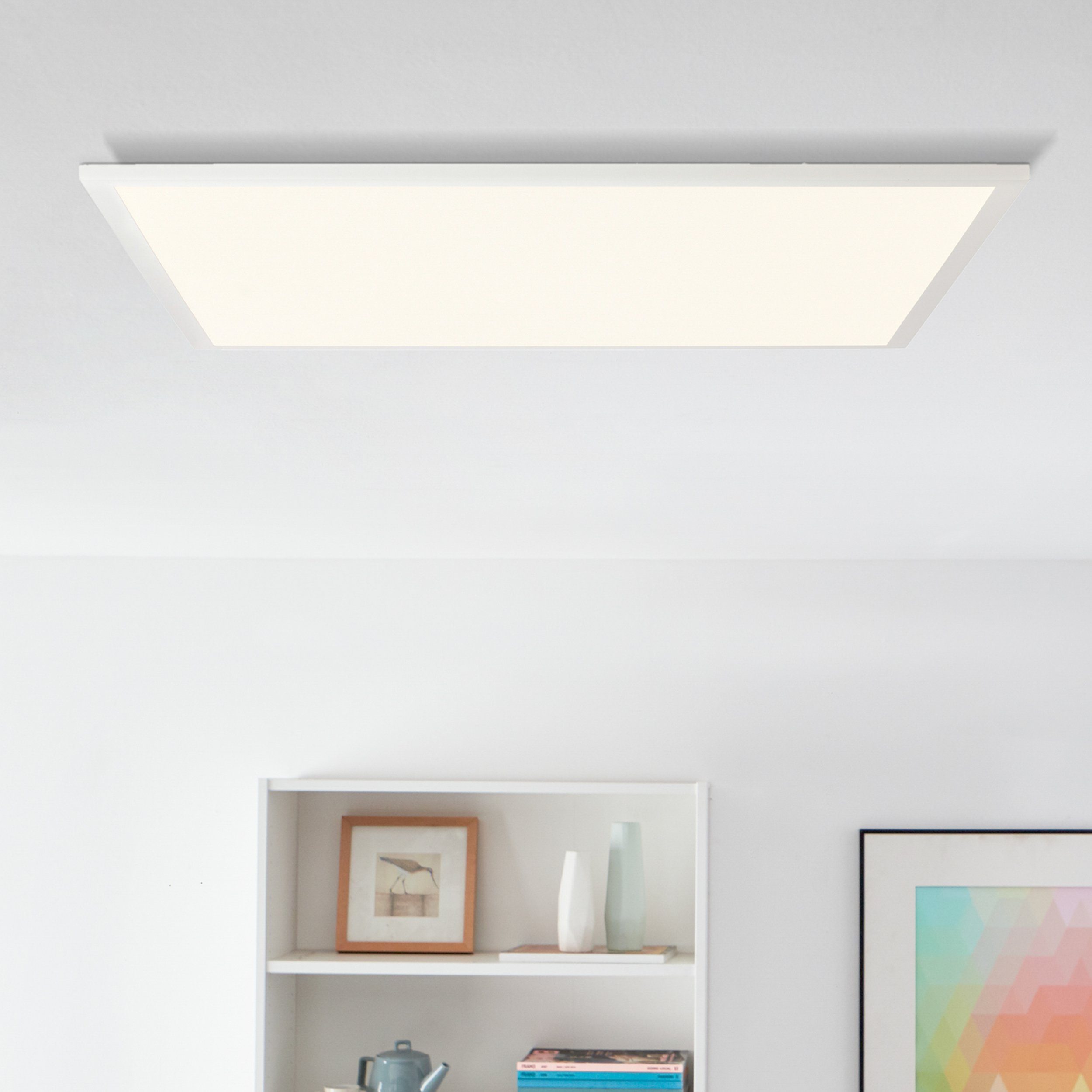 Lightbox Deckenleuchte, LED fest integriert, warmweiß, LED Aufbaupaneel 60x60cm - moderne Deckenlampe - mit warmweißem Licht | Deckenlampen