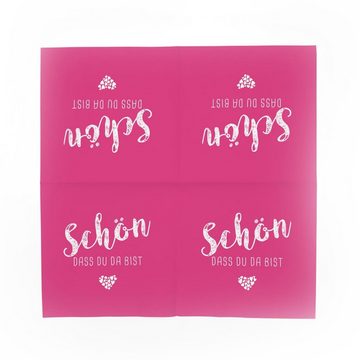 itenga Papierserviette itenga 40x Serviette Schön dass du da bist (20x pink - 20x rosa)