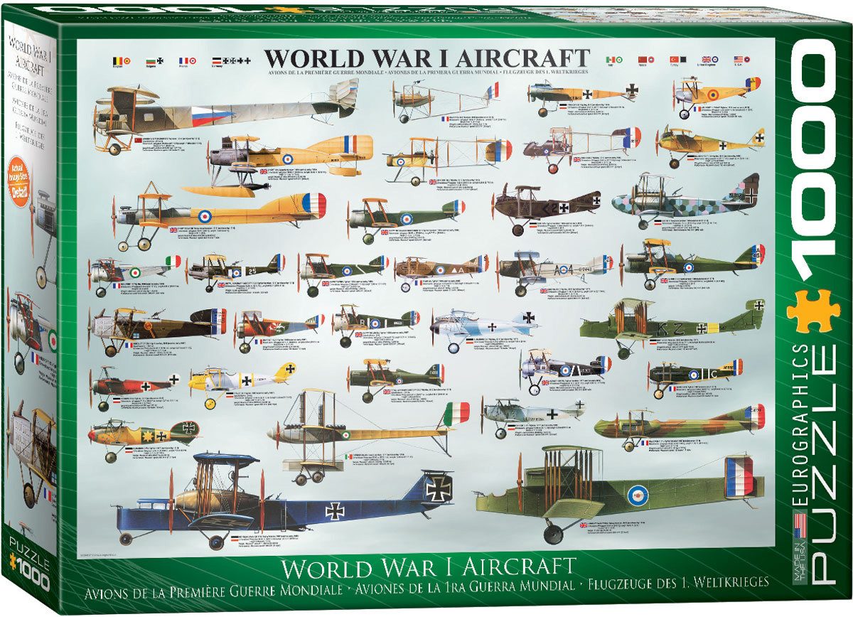 Puzzle 1000 Teile Пазлы - Пазлы - Historische Flugzeuge des 1. Weltkriegs, Пазлыteile