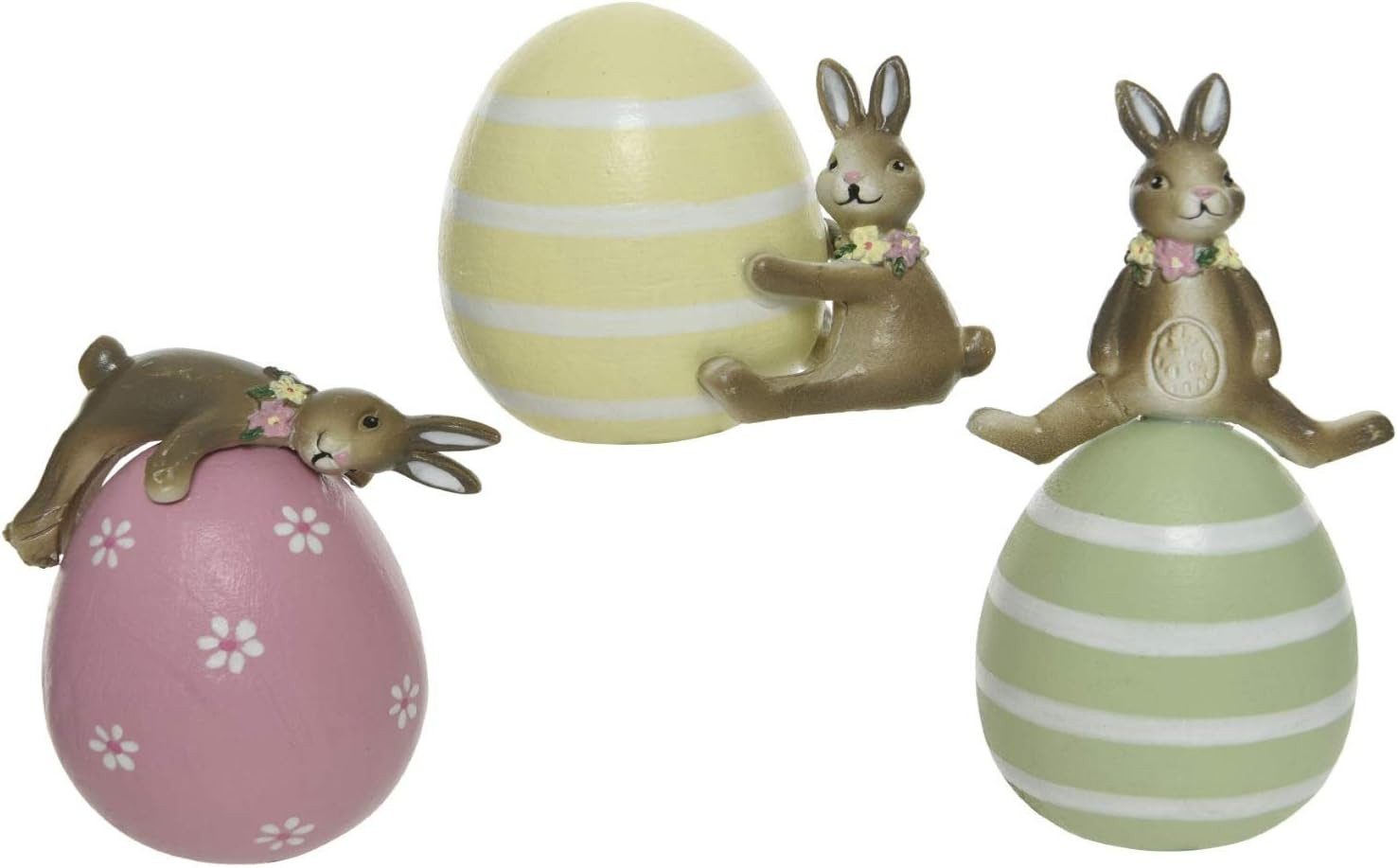 Osterhase Ei Holz Osterei mit Osterhase 3er Set