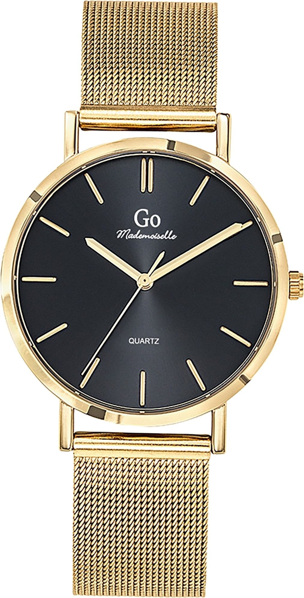 Girl Only Quarzuhr Girl Only GO Damen Armbanduhr, (Analoguhr), Damenuhr GO gold, mittel (ca. 34mm) Edelstahlarmband, Fashion-Style