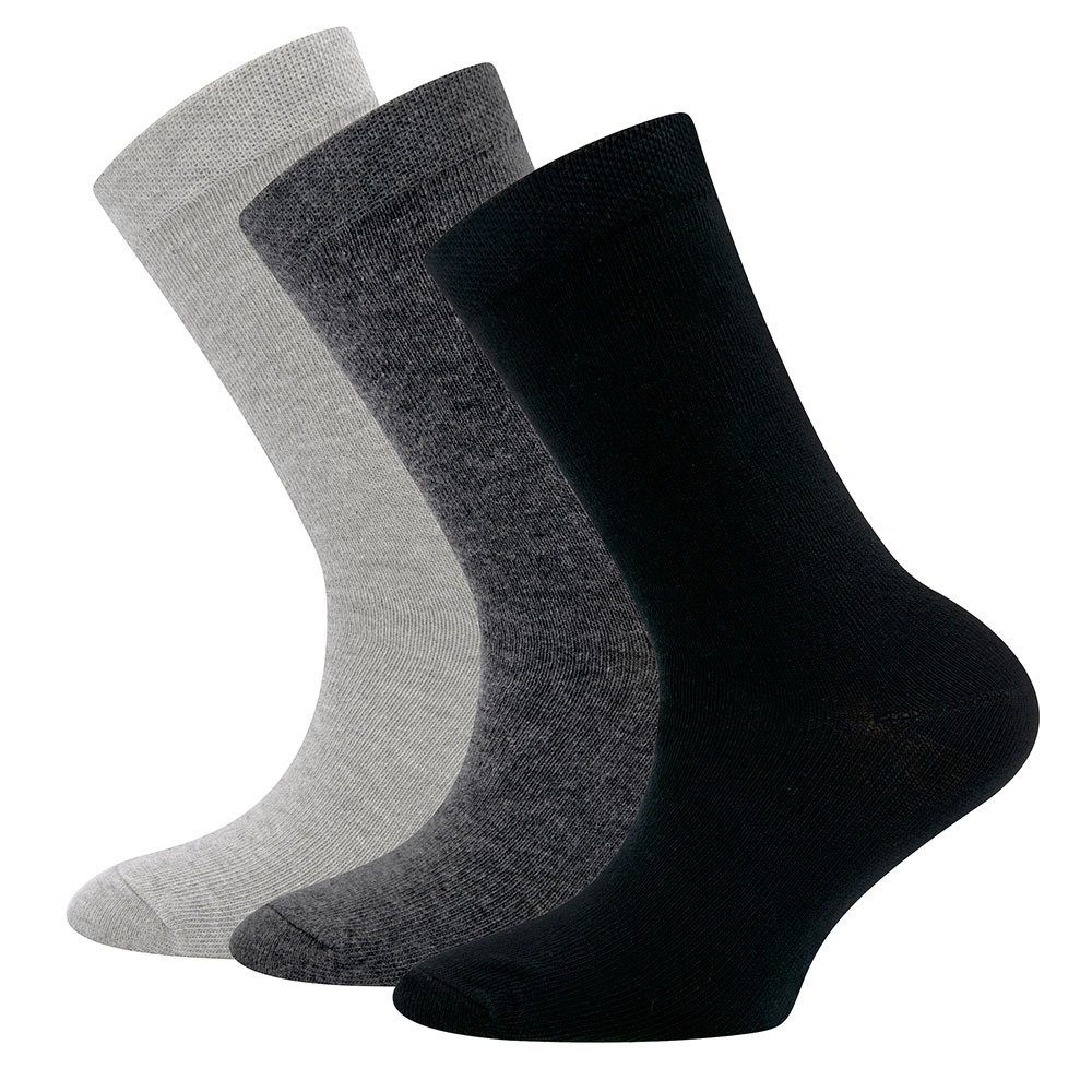 grau-schwarz Socken Ewers (3-Paar) Socken Uni