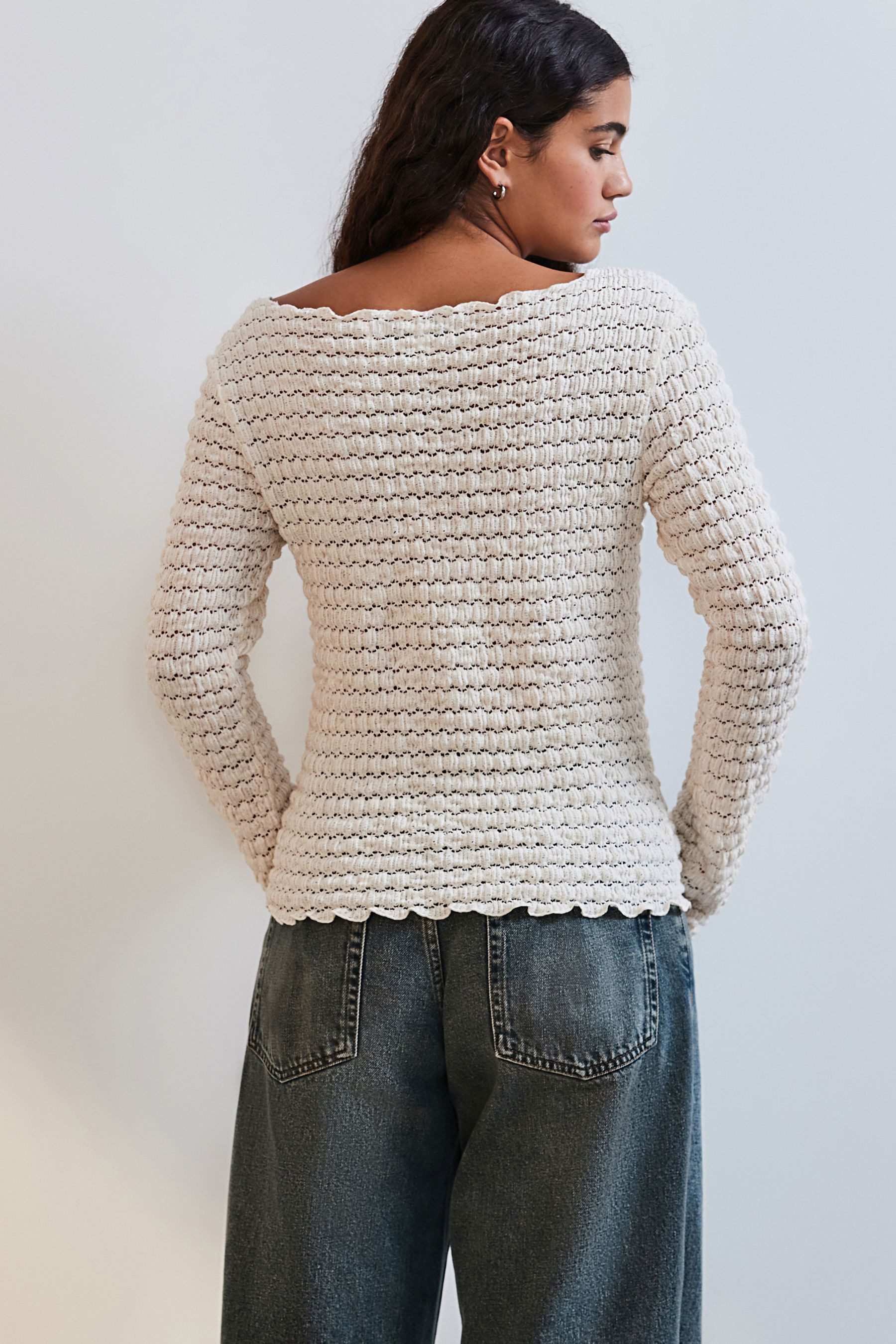 Next Strickpullover Strukturiertes Langarmshirt (1-tlg) günstig online kaufen