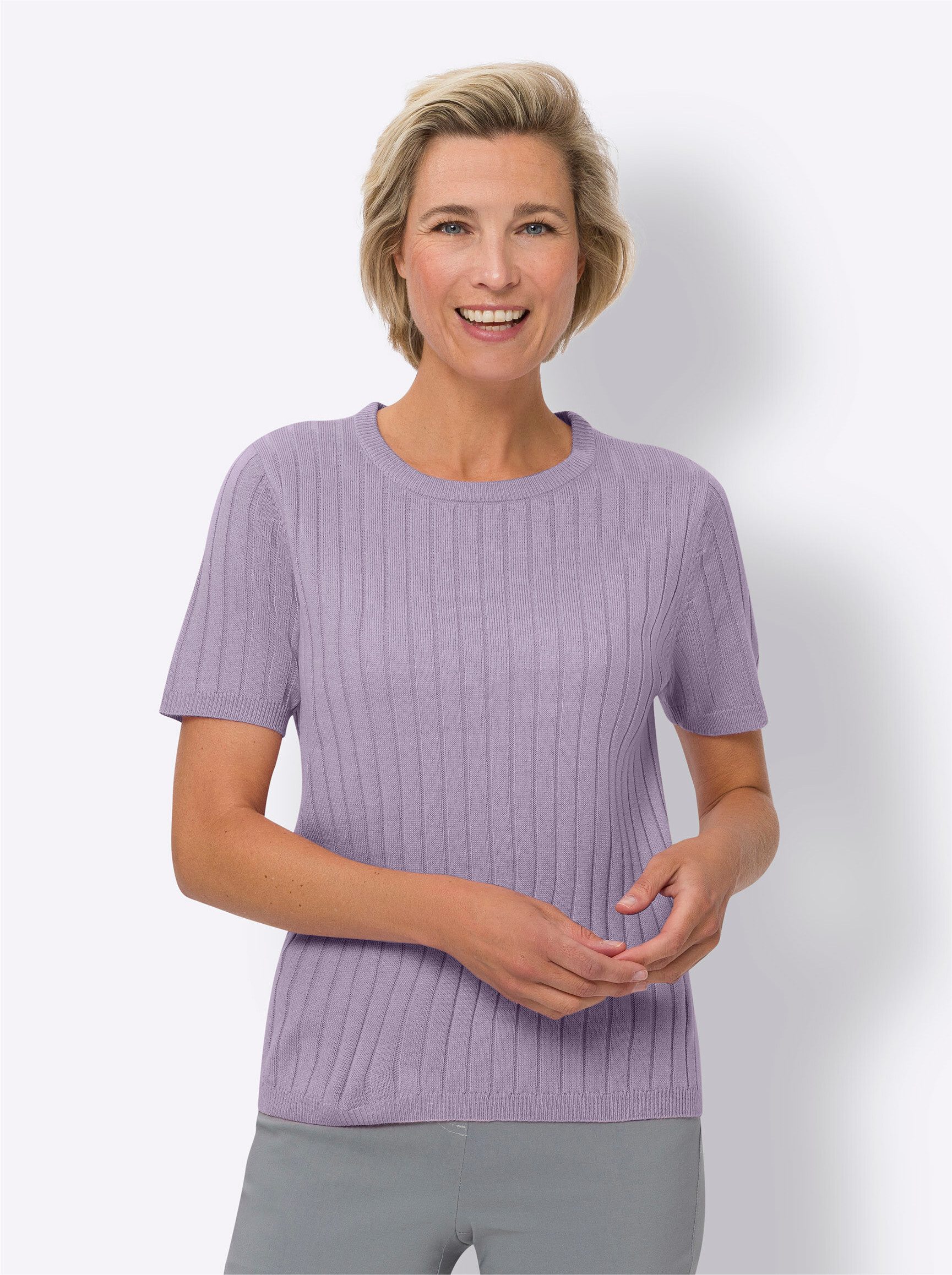 Sieh an! Strickpullover Kurzarmpullover . günstig online kaufen