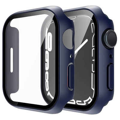 Mutoy Smartwatch-Hülle 2 Stück für Apple Watch Series 7 8 9 Schutzhülle,Displayschutzglas 9H, HD Ultradünne,für 41mm 45mm Display, Voller Schutz, Kratzfestes Schutzhülle, Gegen Kratzer, Stürze