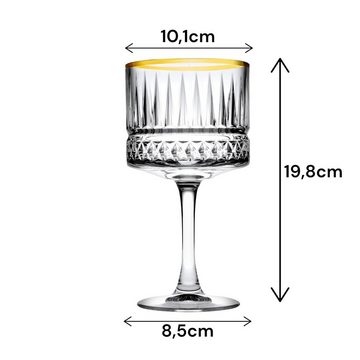 TYA Collection Cocktailglas Golden Glas Trinkgläser Dessertglas 4-tlg, Glas
