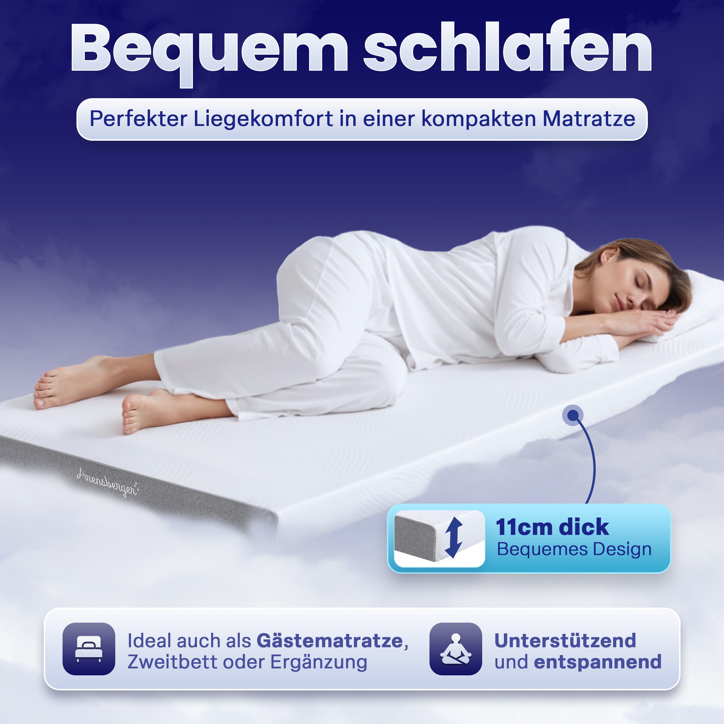 Kaltschaummatratze Gelschaum Matratze LINA, Rollmatratze Komfortmatratze H3 günstig online kaufen