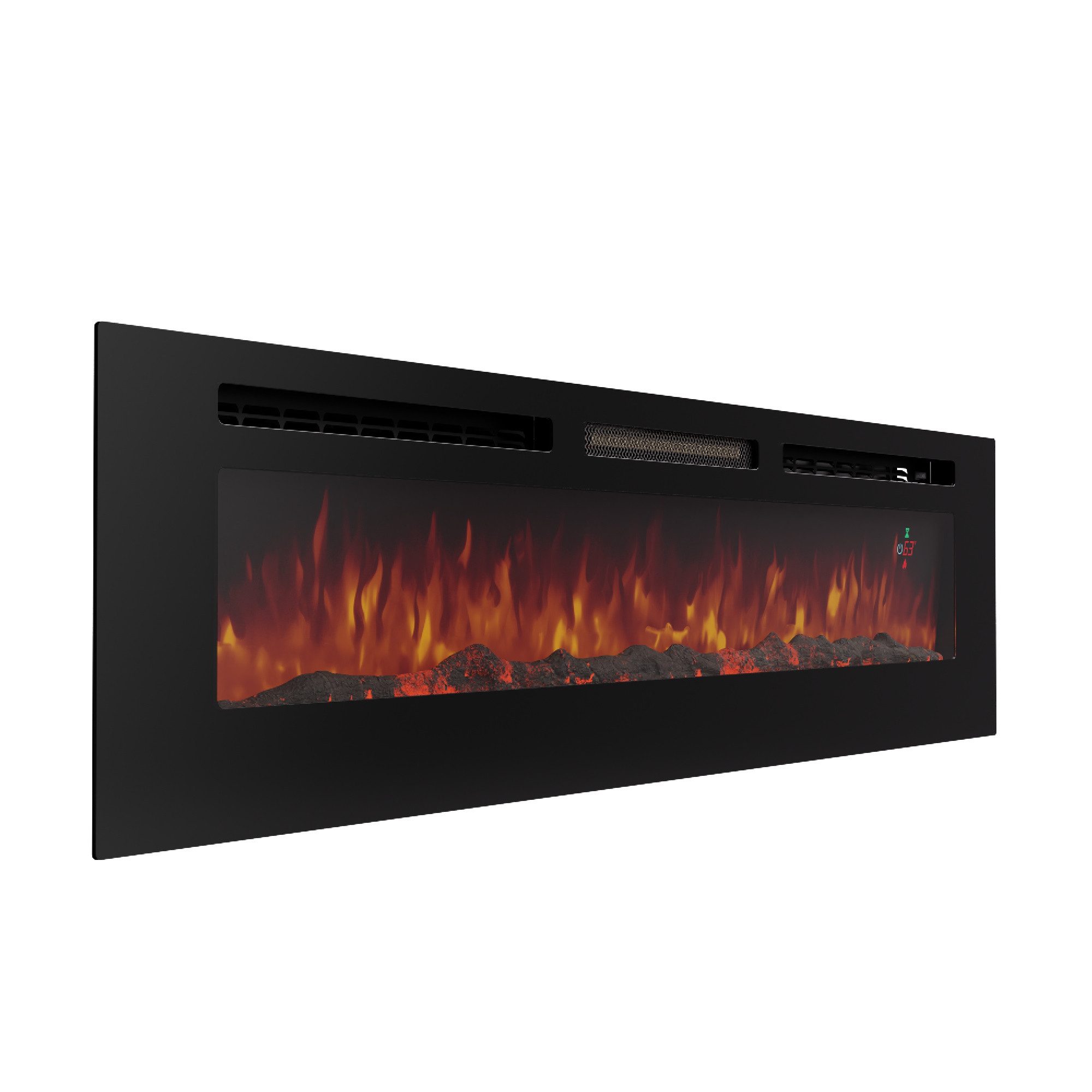 Klarstein Elektrokamin Galeras, Elektrischer Wandkamin Heizung LED Timer 1800 W