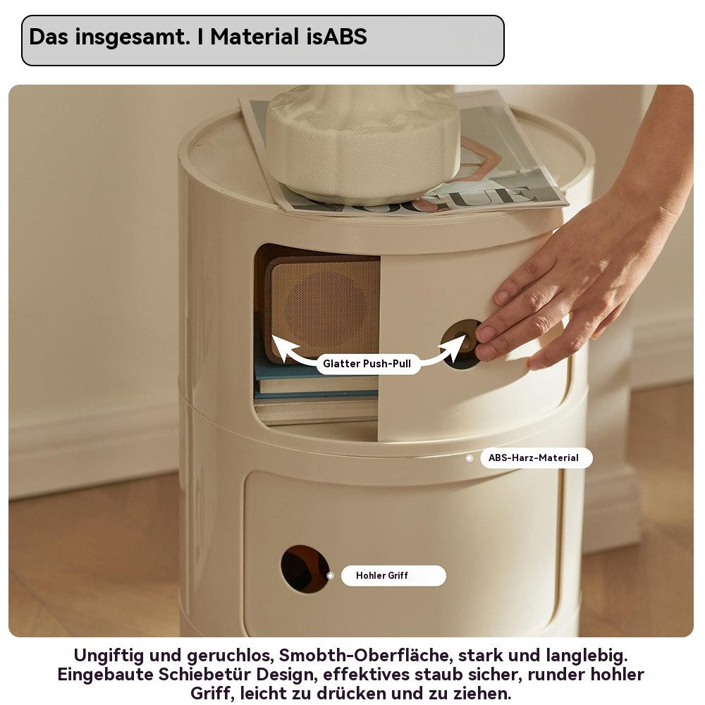 PODOFO Nachttisch Runder Nachttisch, 3 Fächer Schubladen-Organizer für Schl günstig online kaufen