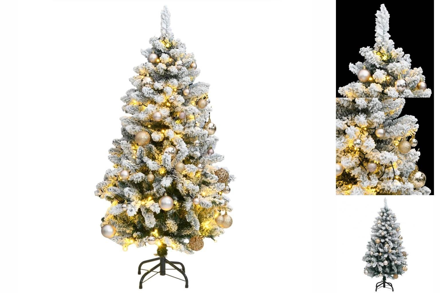 vidaXL Künstlicher Weihnachtsbaum Künstlicher Weihnachtsbaum Klappbar 150 LEDs Kugeln 150 cm