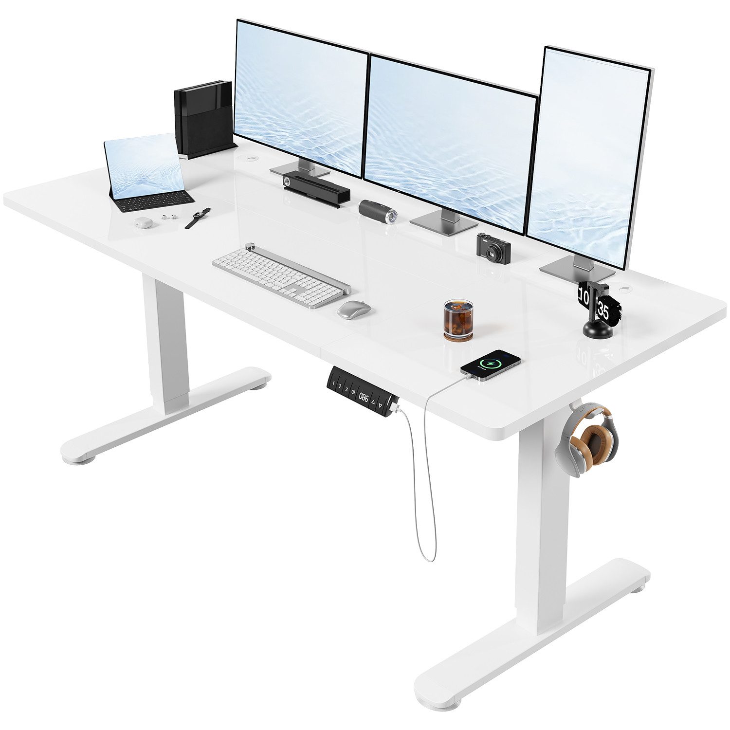HOMALL Schreibtisch Höhenverstellbarer Elektrisch Schreibtisch, Vierteilige günstig online kaufen