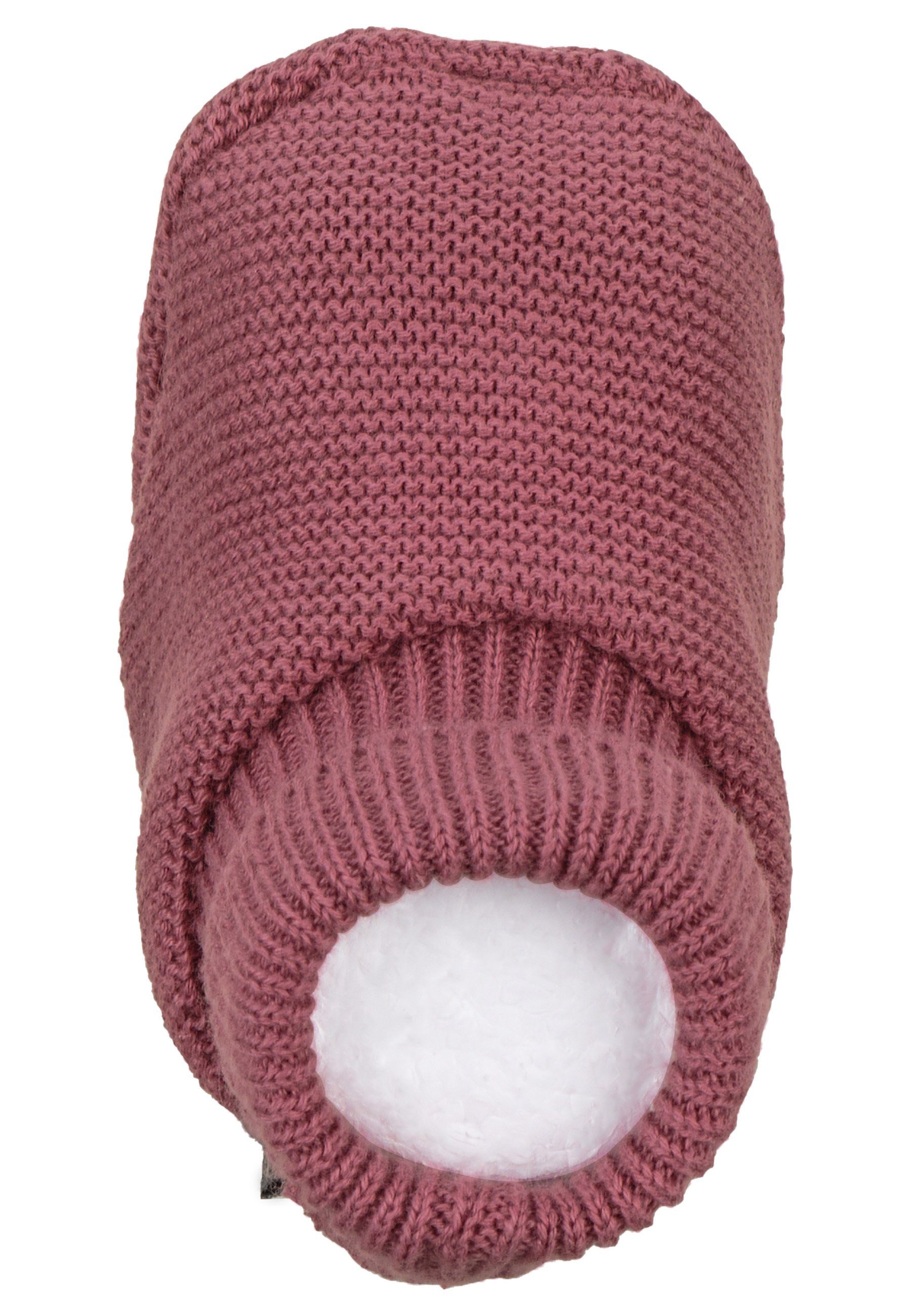 ideal Baby - GOTS Strick-Schuh Strickschuh Sterntaler® Outdoorschuh Jungen mit Mädchen den - Stoffschuhe rosa 100% Strickschuhe - für für Süße Nachhaltiger Bündchen Baby-Schuh Bio-Baumwolle Babyschuhe Winter und (1-tlg)