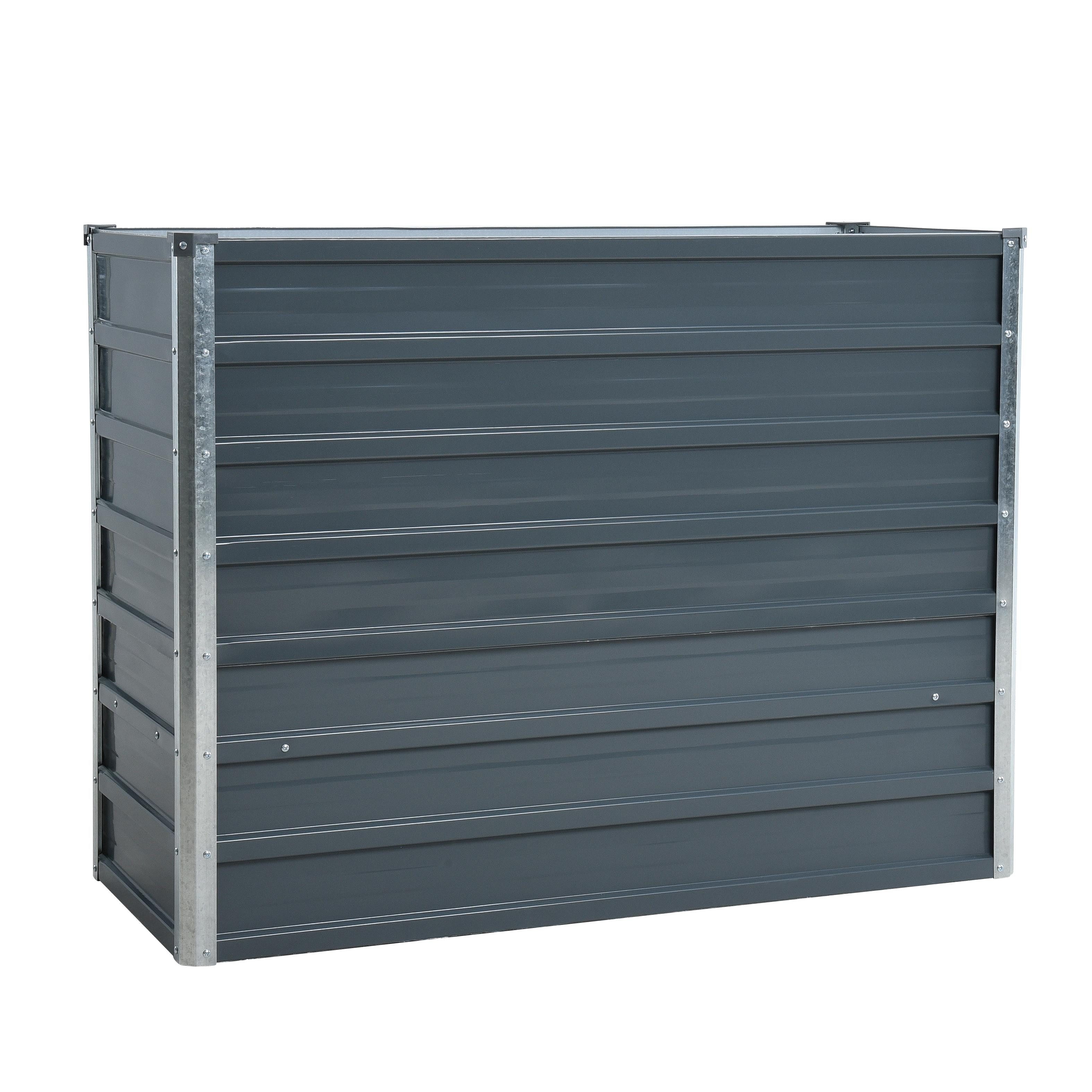 ESTEXO Hochbeet Metall Blumenbeet 100x40x77 cm Grau Pflanzbeet Gemüsebeet Pflanzkast