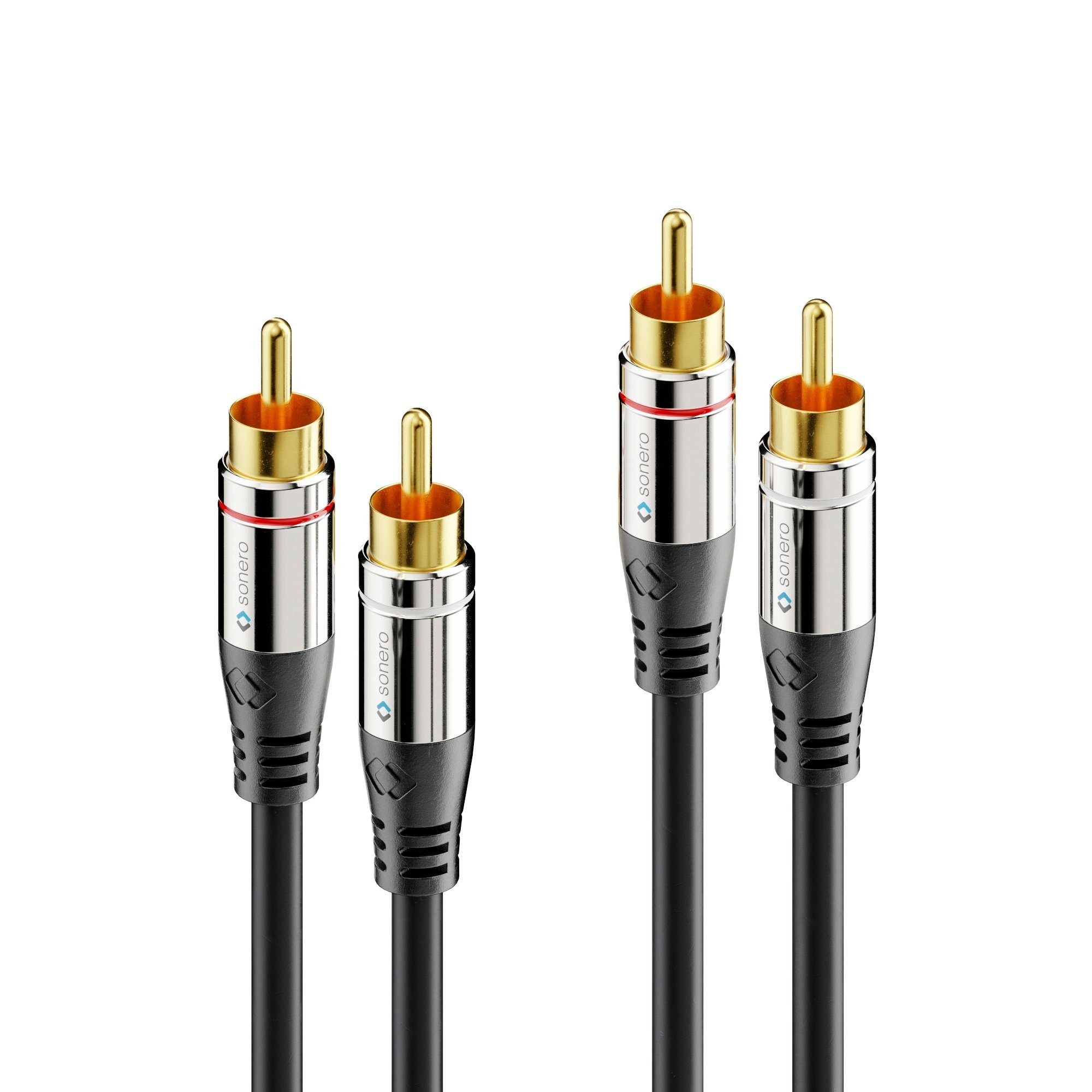 sonero® Premium Cinch Audiokabel, 2x Cinch Stecker auf 2x Cinch Stecke Audio-Kabel