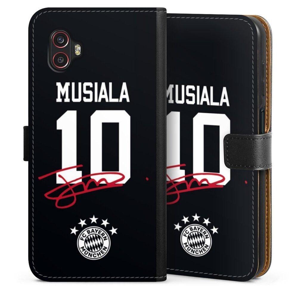 DeinDesign Handyhülle FC Bayern München Jamal Musiala FCB Musiala 10, Samsung Galaxy XCover 6 Pro Hülle Handy Flip Case Wallet Cover