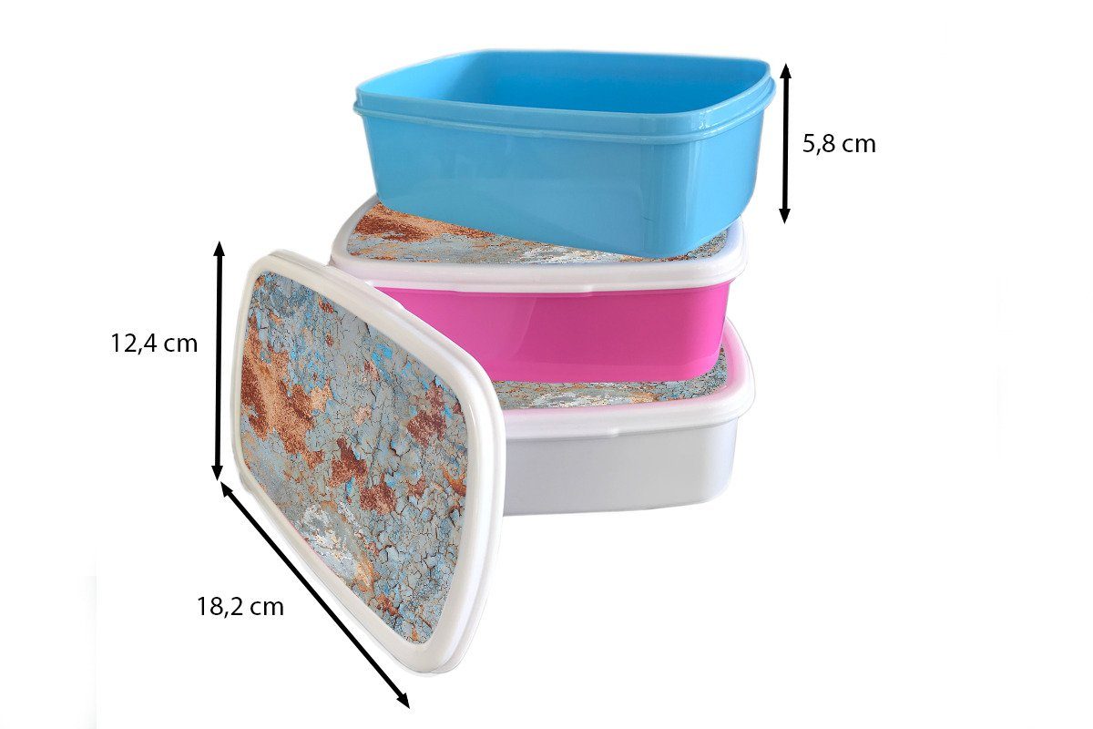 - und - und MuchoWow weiß Lunchbox Erwachsene, Jungs Brotdose, für Metall, Mädchen für Brotbox Farbe Kinder Kunststoff, Rost (2-tlg),