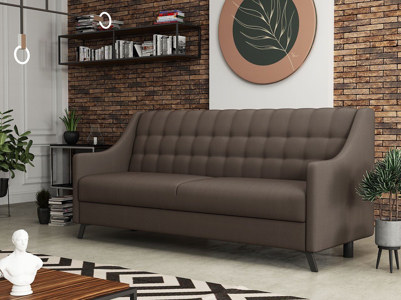 Dauerschläfer-Sofa Scarlet Bettkasten, Sitzer Schlaffunktion und 3, Couch, mit MIRJAN24 Schlafsofa 3