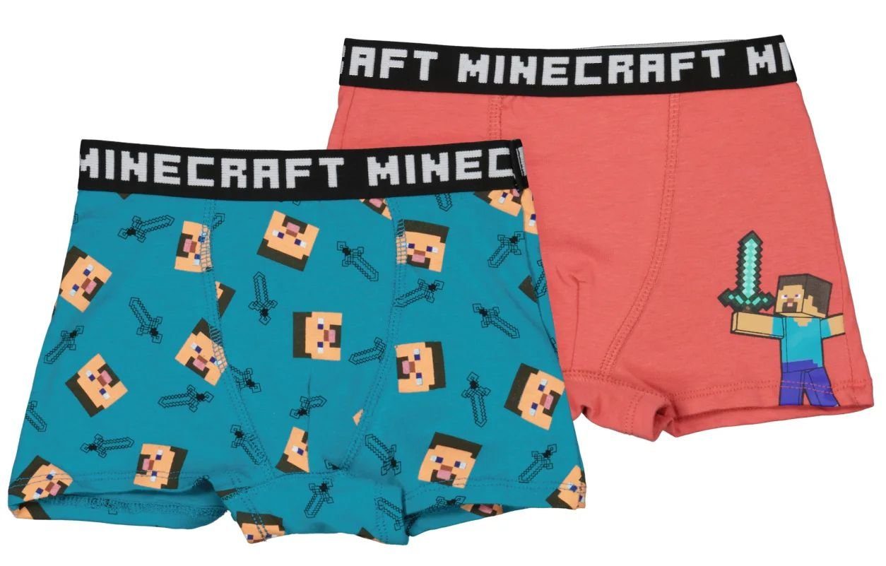 Minecraft Boxershorts 2x MINECRAFT Jungen Doppelpack Unterhosen Boxershorts