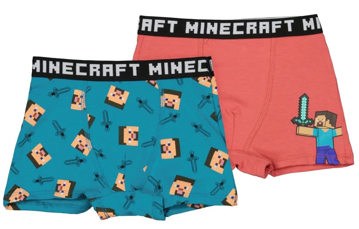 Minecraft Boxershorts MINECRAFT BOXERSHORTS 2er Pack Jungen Gr. 116 128 140 152
