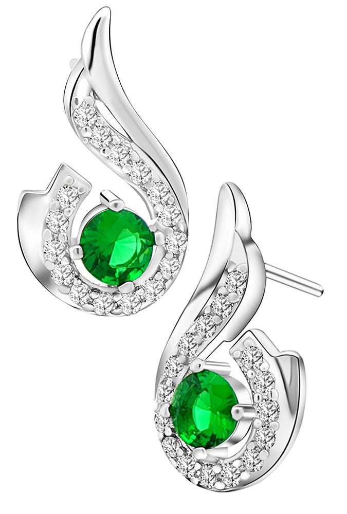 Limana Paar Ohrstecker Ohrringe 925 Silber grüne Steine für Freundin Frauen Damen Mutter (inkl. Schmuckdose Ohrschmuck Schmuck), Geschenk Sie Valentinstag Jahrestag Weihnachten Geburtstag Muttertag