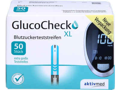 Blutzucker-Teststreifen Gluco Check XL Blutzuckerteststreifen, Spar-Set 50-St., Bewährte Qualität, Effiziente Anwendung, Diabetesmanagement