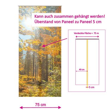 Schiebegardine Herbstsonne Flächenvorhang 2er Set 40 cm breit - 160 cm lang, gardinen-for-life