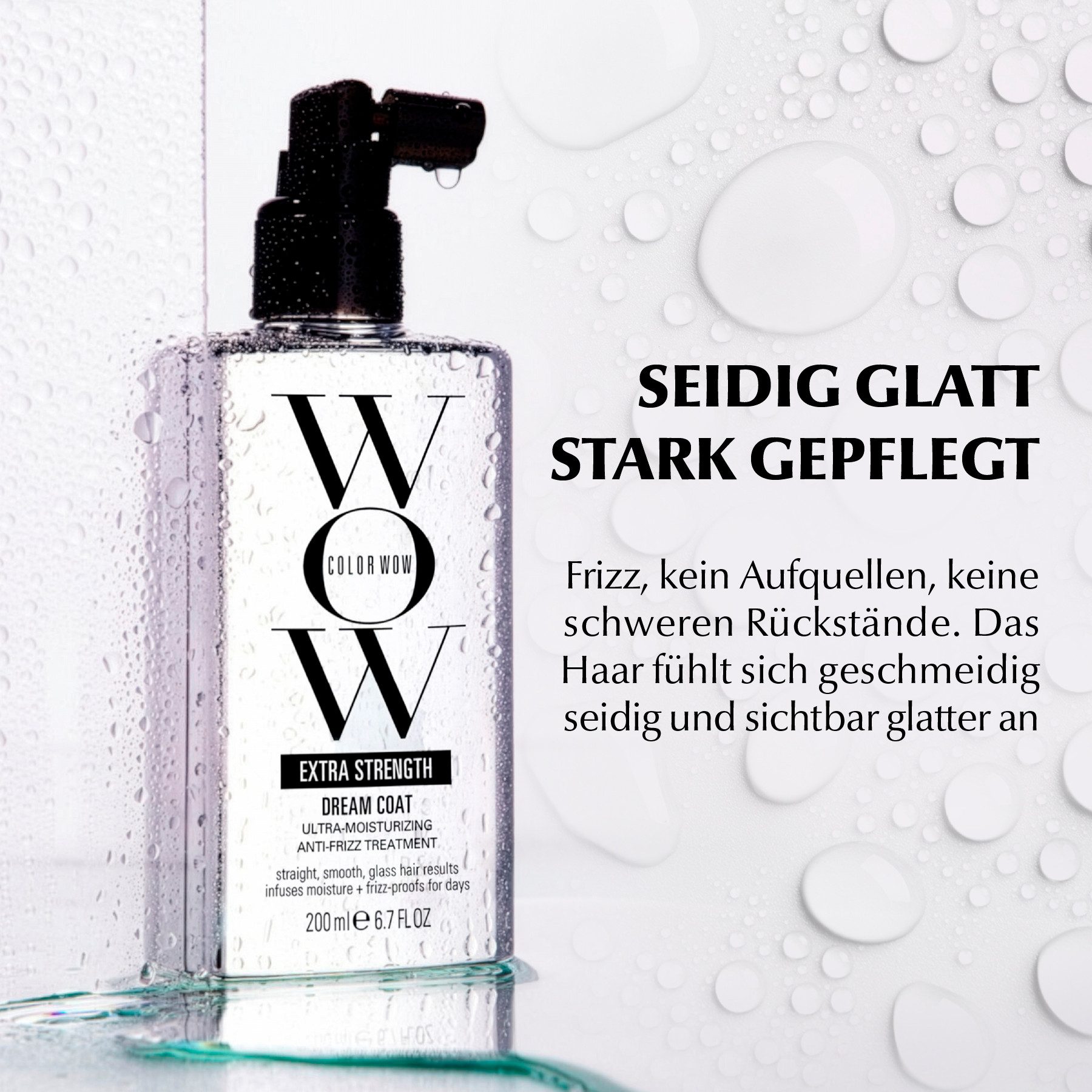 COLOR WOW Haarspray Anti Frizz Pflege Glanzspray Color Styling Dream Coat Extra Strength, 1-tlg., Extra starke Anti-Frizz-Wirkung, WOW, Geschmeidigkeit ohne Fettfilm