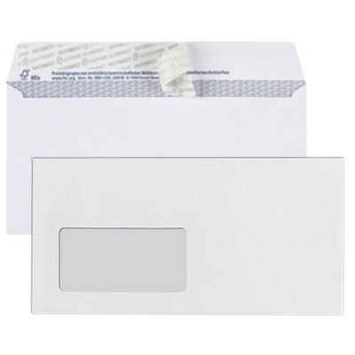 BONG BONG Briefumschläge TopSTAR DIN lang mit Fenster weiß 25 St. Flachbettscanner