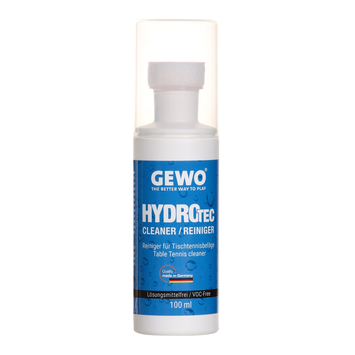Gewo Tischtennisschläger Reinigung für Beläge HydroTec Schwammaufträger lösungsmittelfrei 100ml