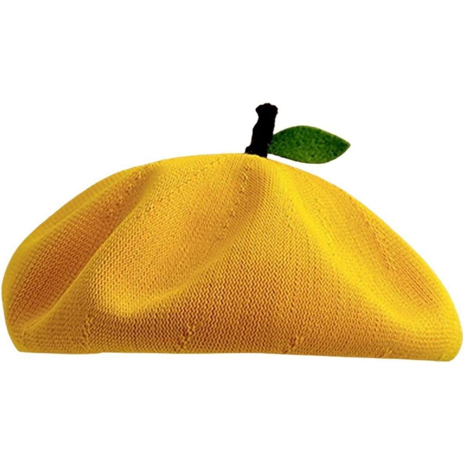 LuxusKollektion Baskenmütze Baskenmütze Damen Barett Cap Malerhut Beanie Beret M-L Gelb